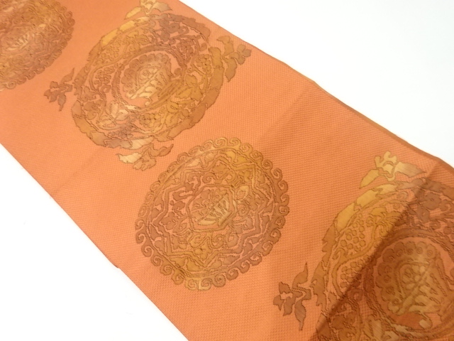 JAPANESE NAGOYA OBI / WOVEN FLOWER CREST